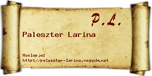 Paleszter Larina névjegykártya